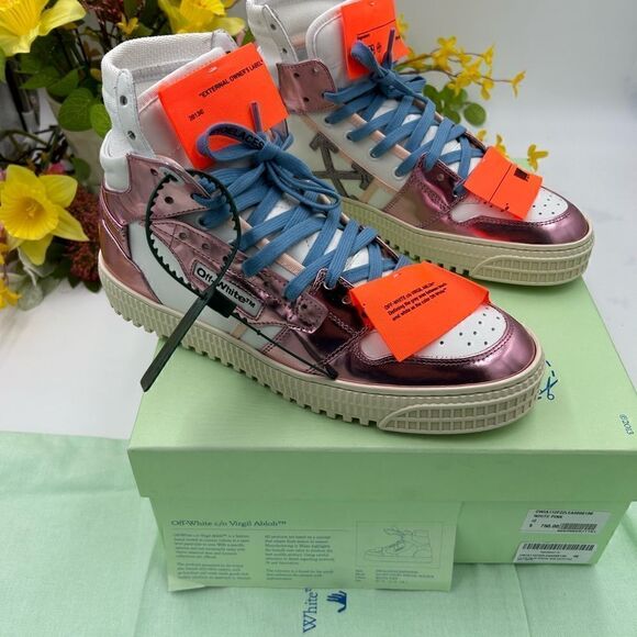 Women’s off white special edition high top sneakers size 40 made in Italy - Picture 3 of 11
